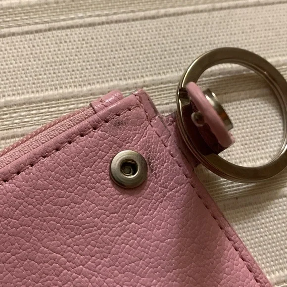Tiffany & Co. Pink Leather Card Case with Key Ring EUC - Picture 7 of 7